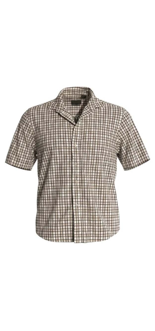 Tommy Bahama Men's Brown Plaid Short Sleeve Button Down Shirt